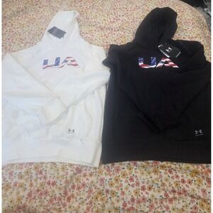 Bundle Under Armour Rival Fleece Freedom Wordmark Boys' Hoodie White/Black Large
